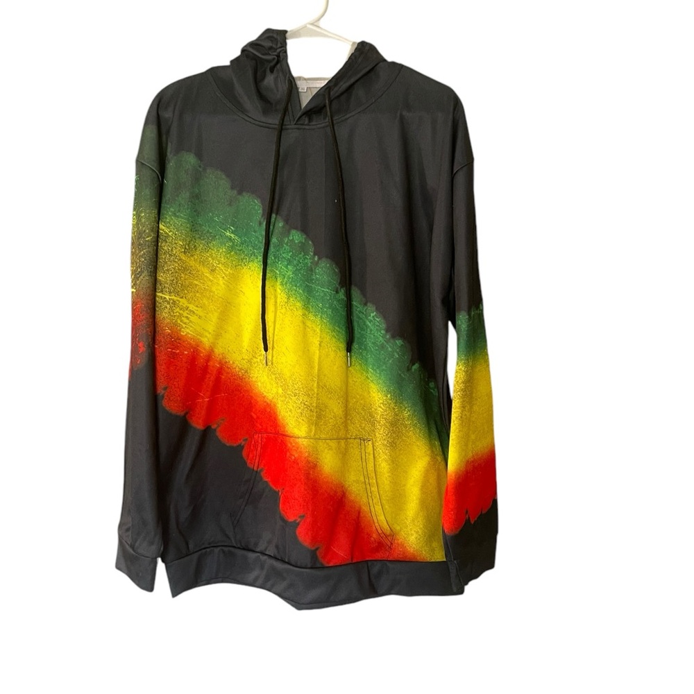 Colorful hoodie Polyester blend, cotton lining, front pockets, size 2 XL